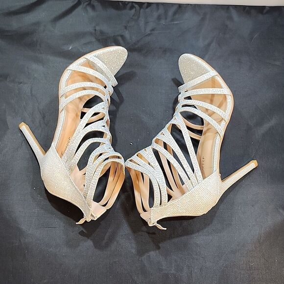 BRAND NEW FOREVER LILLI HIGH HEEL SHIMMER GLITTER WOMEN'S SANDAL - Picture 9 of 15